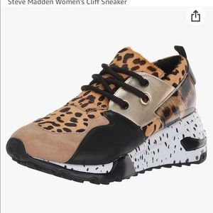Steve Madden Platform Tennis Shoes- animal print sz 8